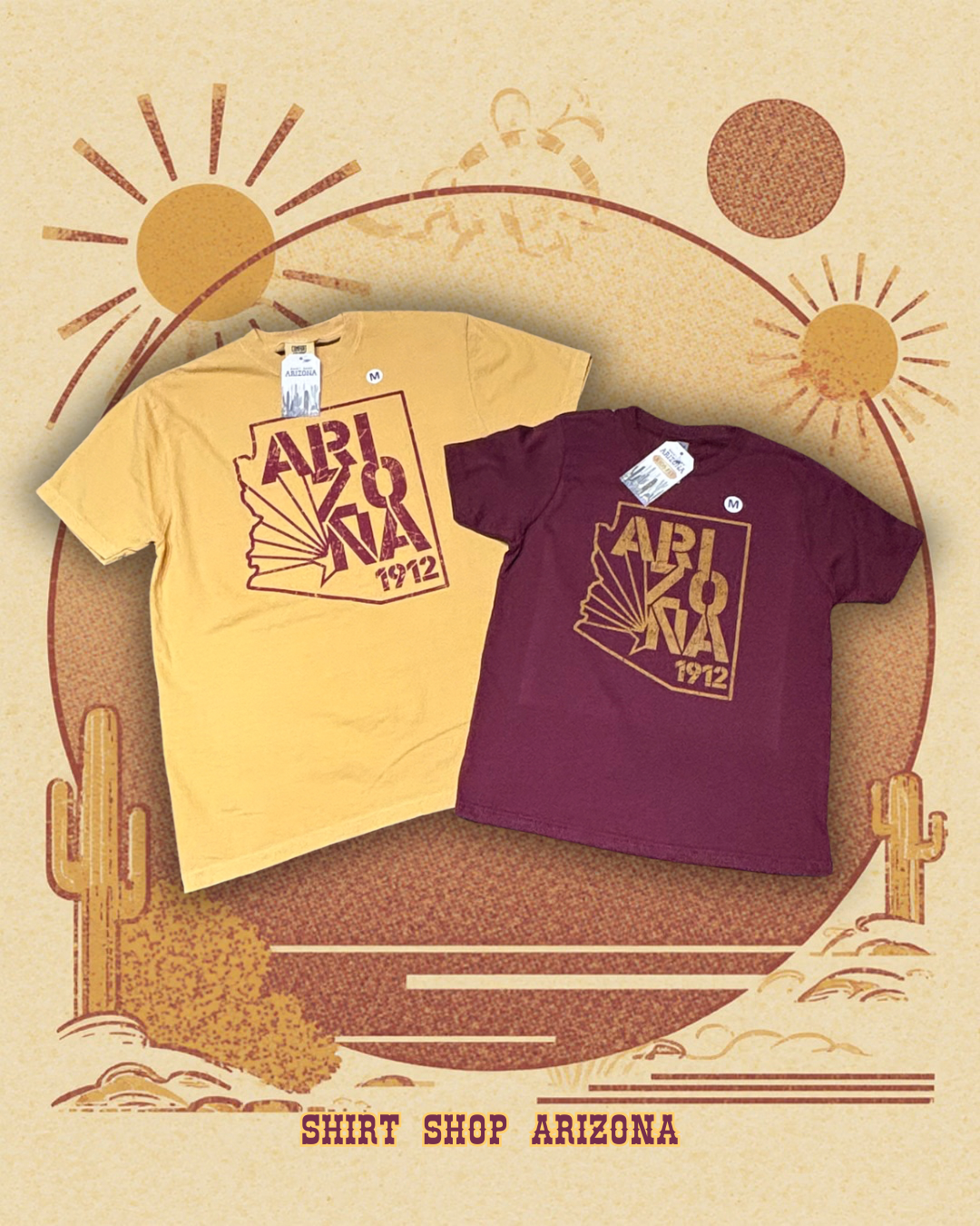 Vintage gold tee and maroon ink PRE-ORDER